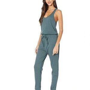 Spiritual Gangster Racerback Giselle Sleeveless Jumpsuit Dusty Olive Size Medium